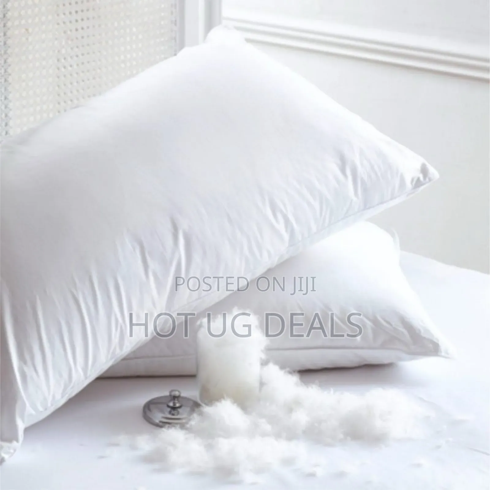 Set Of 2 Fibre Pillows Big Size - White Sleep Well
