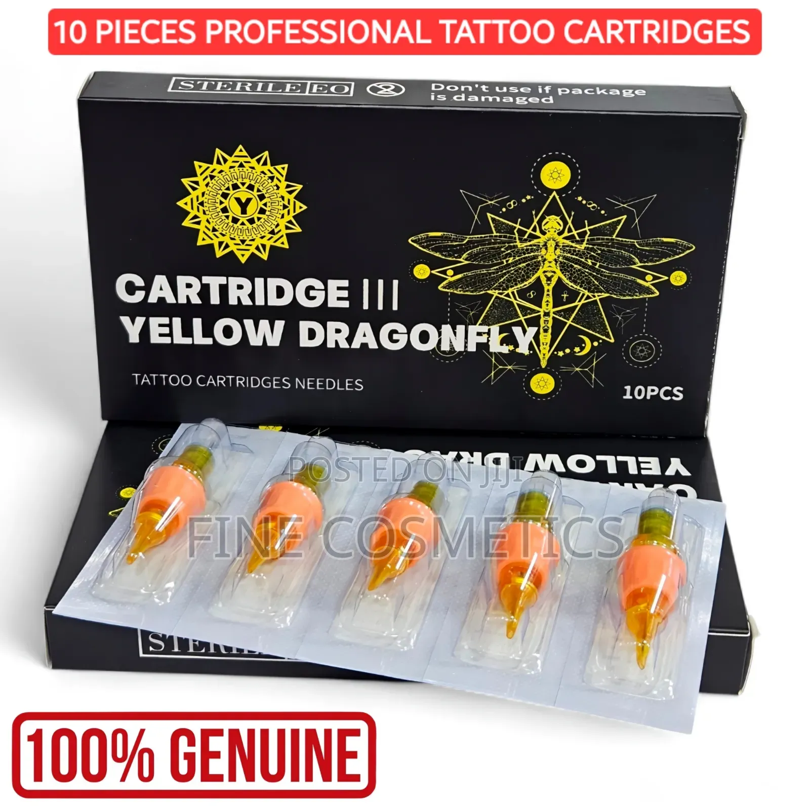 10pieces Yellow Dragon Fly Pro Tattoo Cartridges Microblading Needles