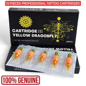10pieces Yellow Dragon Fly Pro Tattoo Cartridges Microblading Needles