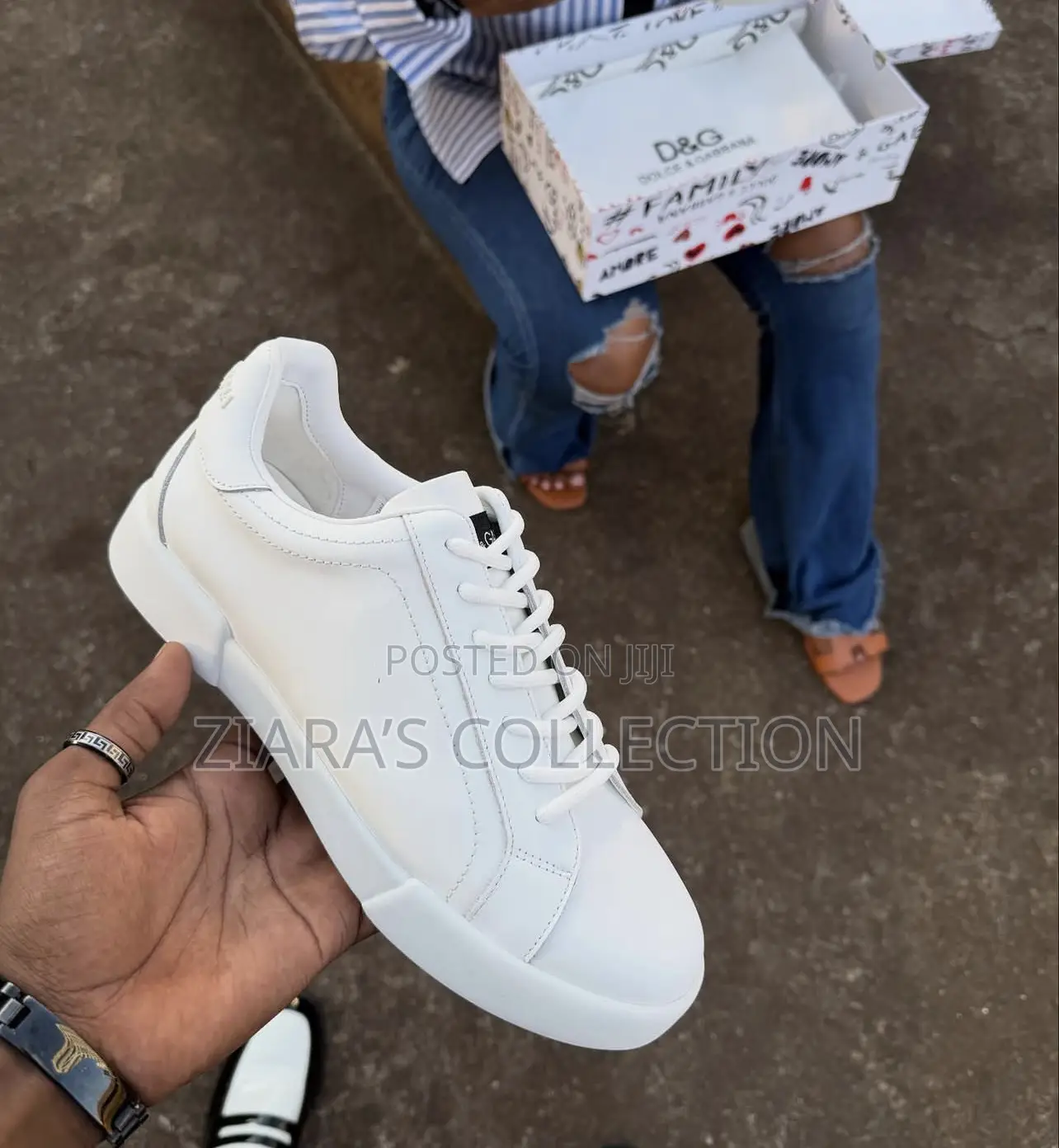 Leather Dolce and Gabbana Mens Sneakers