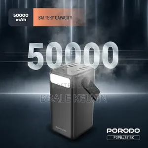 Porodo Lara 50000mah Power Bank With Integrated Cables and Flashlight