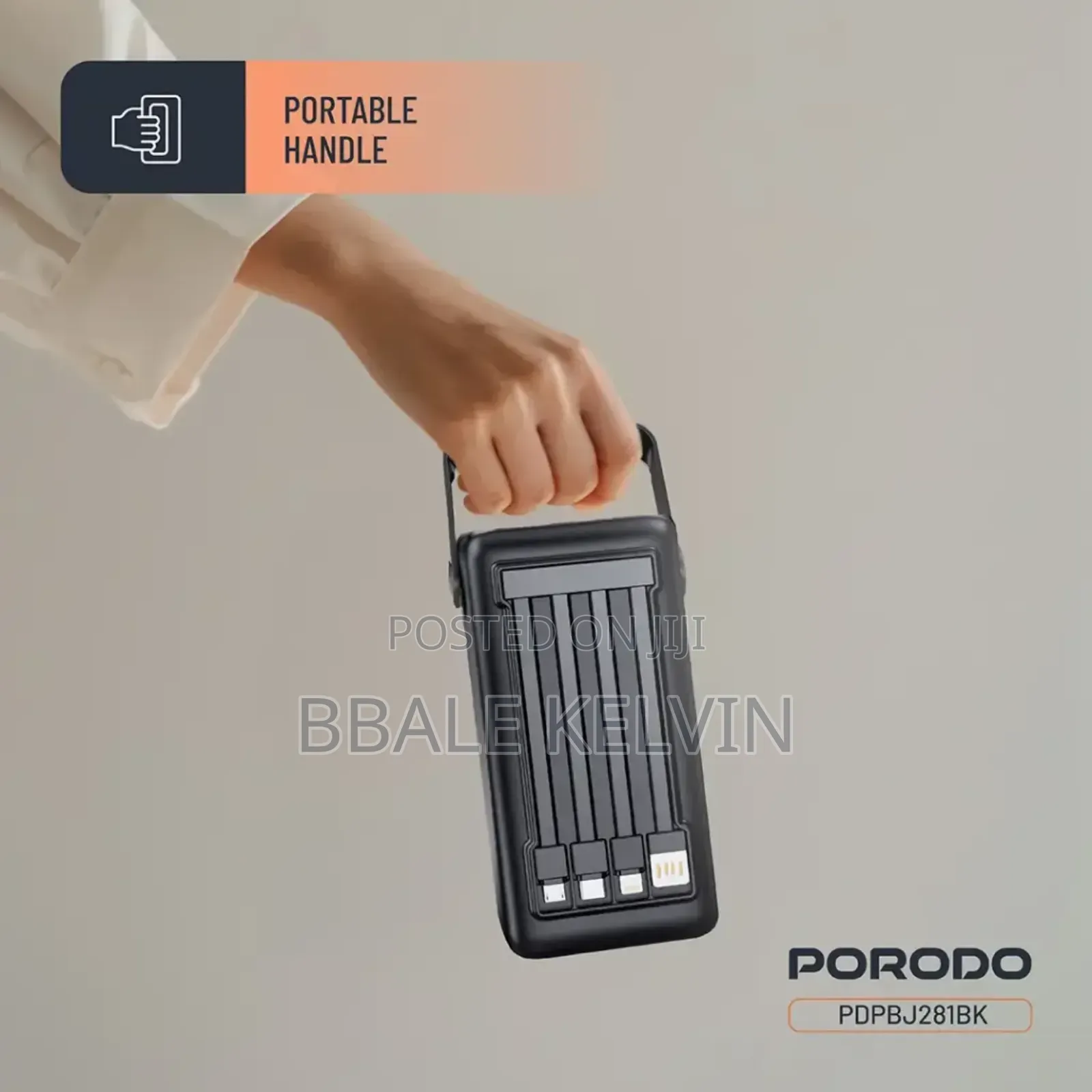 Porodo Lara 50000mah Power Bank With Integrated Cables and Flashlight