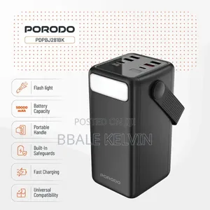 Porodo Lara 50000mah Power Bank With Integrated Cables and Flashlight