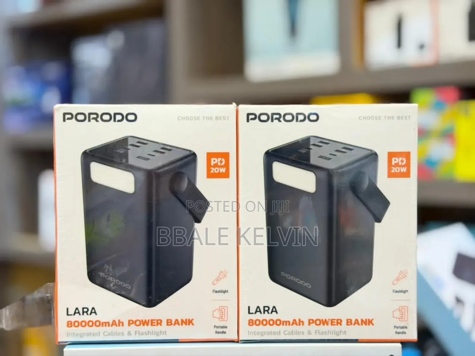 Porodo Lara 80000mah Power Bank With Integrated Cables and Flashlight