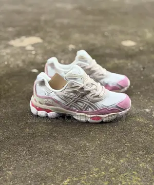 Cream Mineral Beige and Pink Ascis Trainers