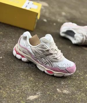 Cream Mineral Beige and Pink Ascis Trainers
