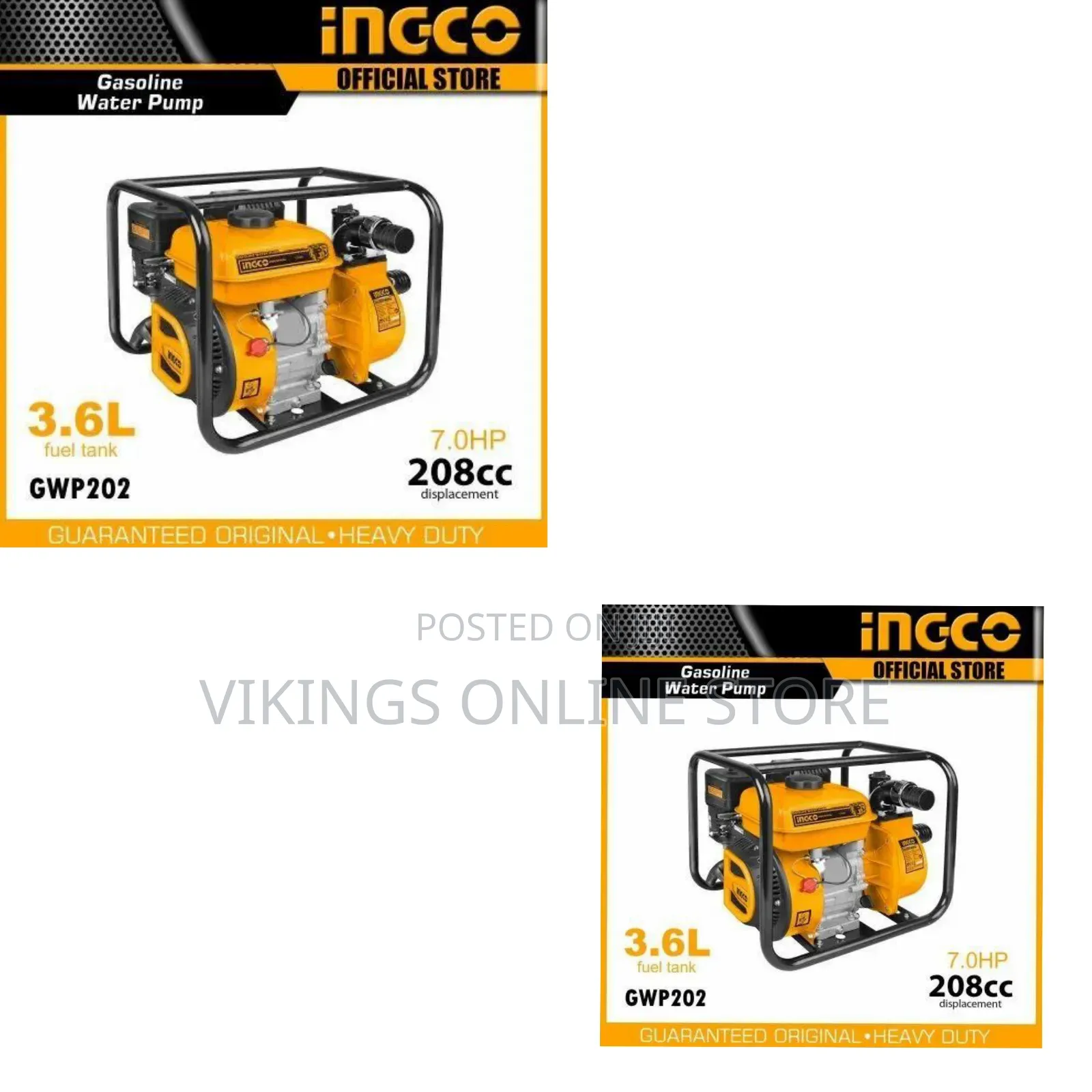 Ingco Petrol Gasoline Water Pump Gwp202, 5 - 27 Hp