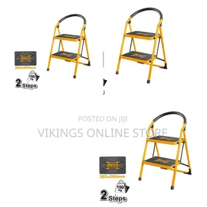 Ingco Steel Household Ladder Step Heavy Duty - Orange,Red
