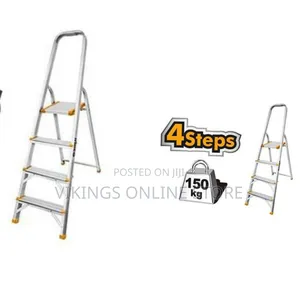 Ingco Aluminium Household Ladder 4 Steps - Silver
