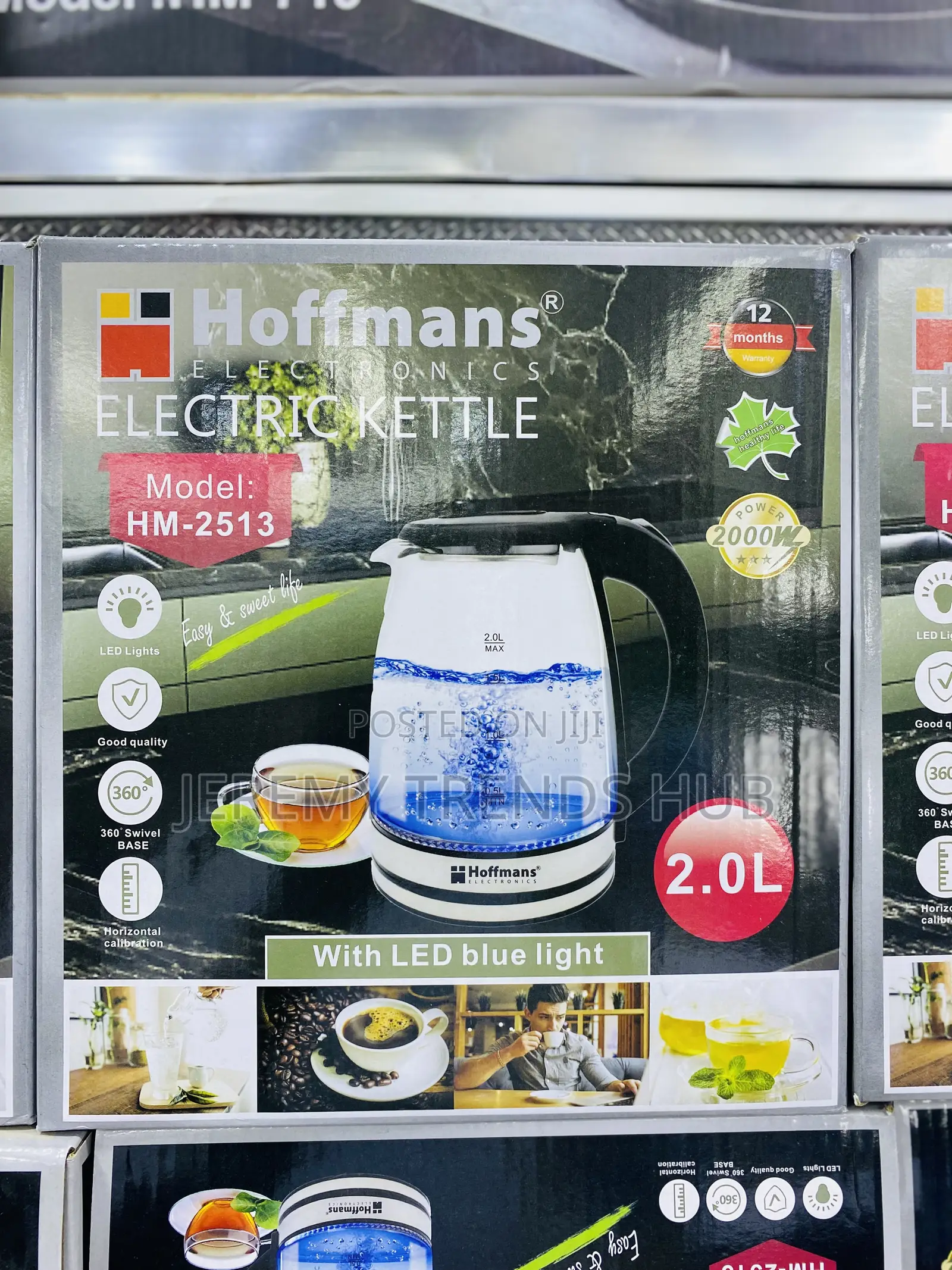 Hoffmans Hm-2515 Glass Electric Kettle.