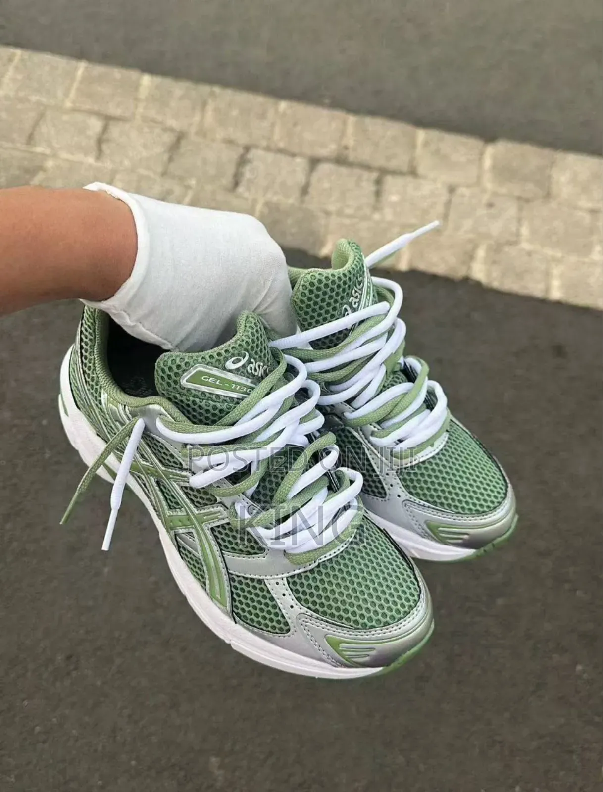 Asics Gel-1130 in the 'Swamp Green Silver' Sneakers