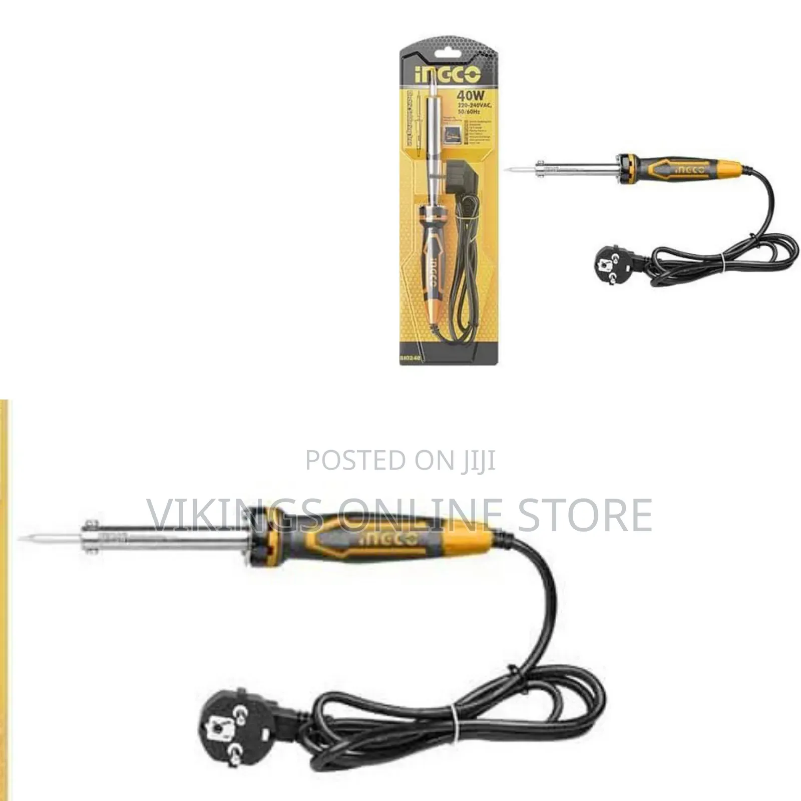 Ingco Electric Soldering Iron - Black, Orange