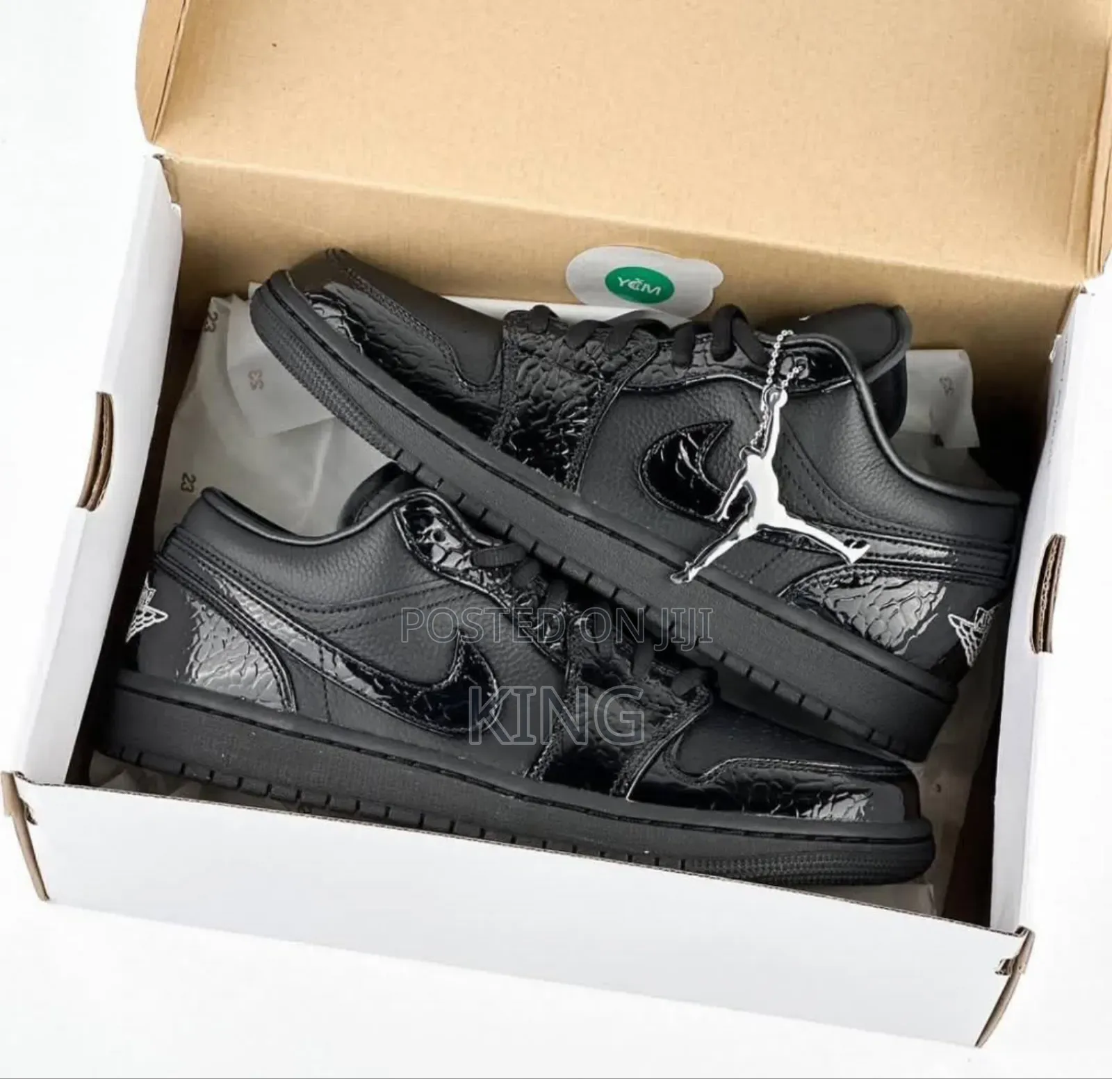 Nike Air Jordan 1 Low Se Patent Elephant Black Sneakers