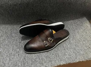 Brown Leather Slip on Loafers