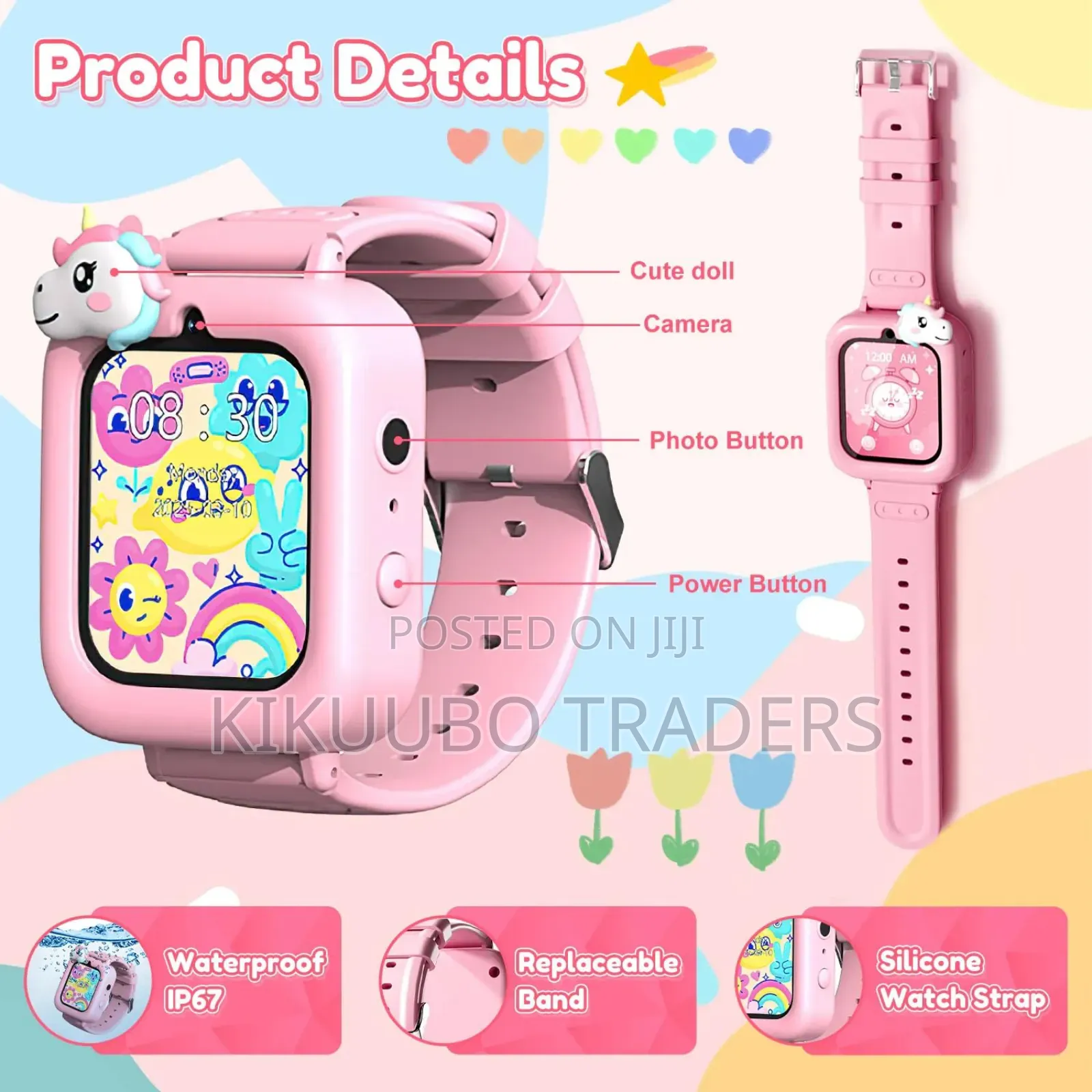 Kids Smart Watch With Camera Games – Unicorn Design, Touch Screen,