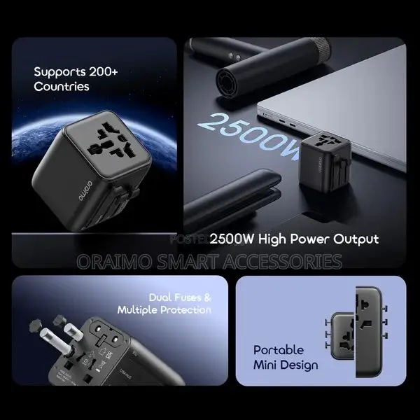 Oraimo Poweromni 251 2500w Multi-Plug Travel Converter