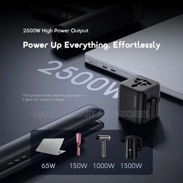 Oraimo Poweromni 251 2500w Multi-Plug Travel Converter