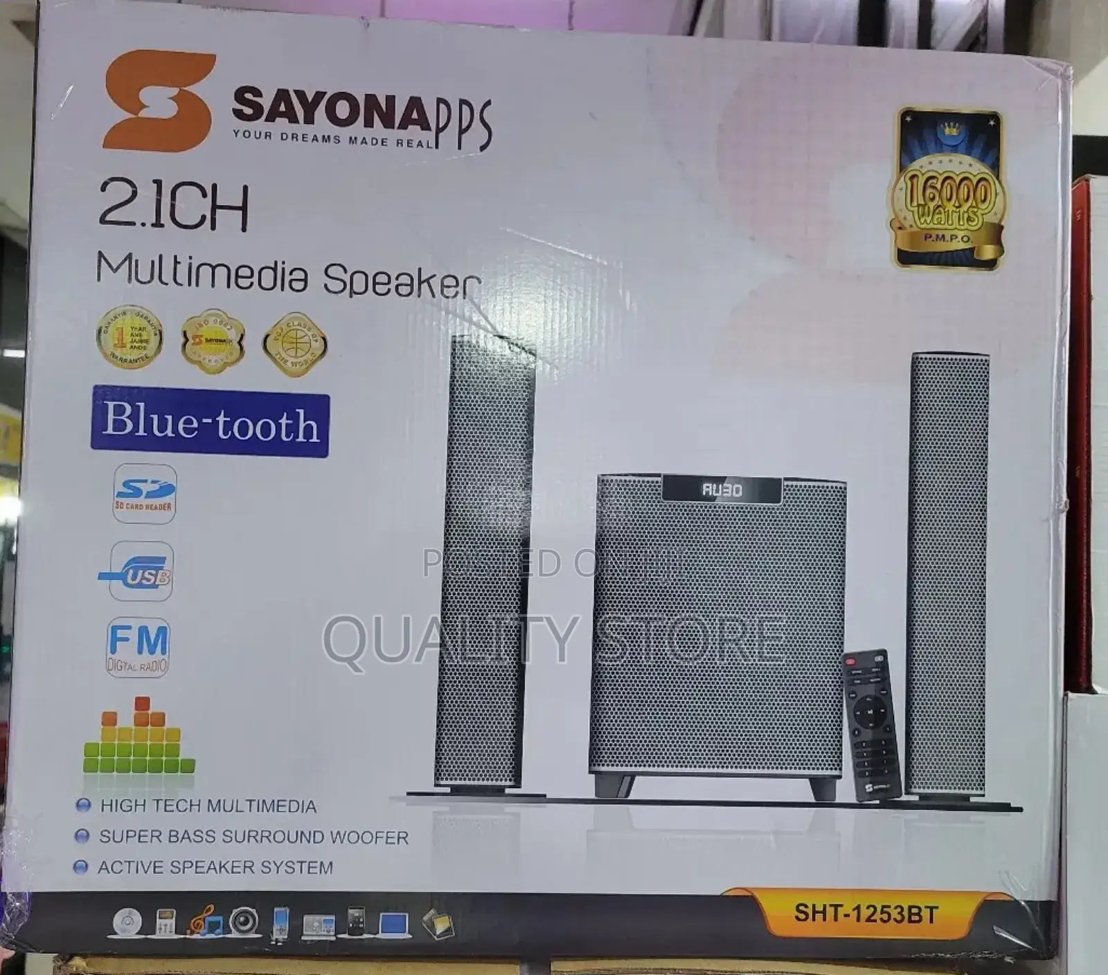 Sayona 2.1 Channel Multimedia Speaker System SHT-1253bt