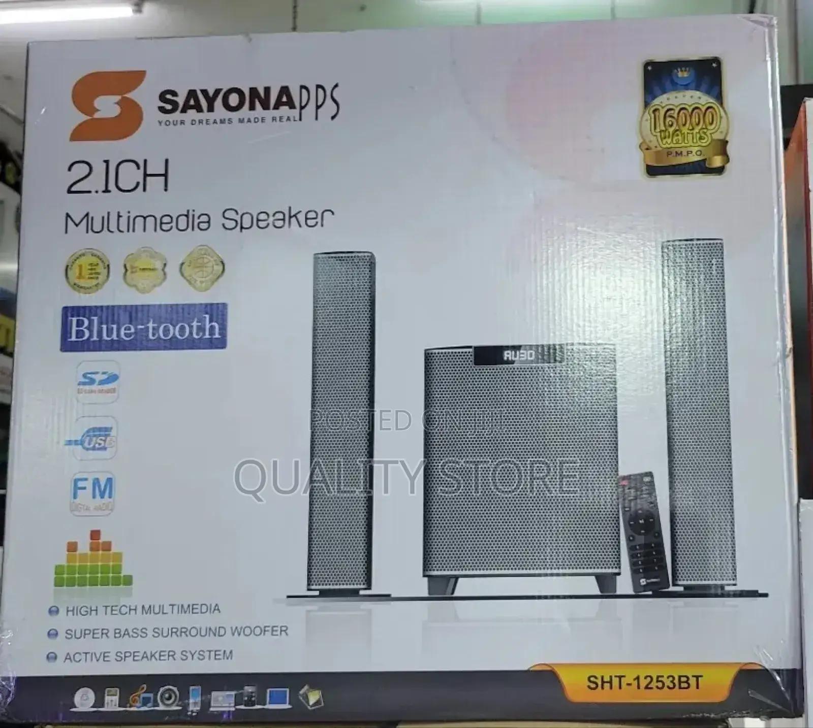 Sayona 2.1 Channel Multimedia Speaker System SHT-1253bt