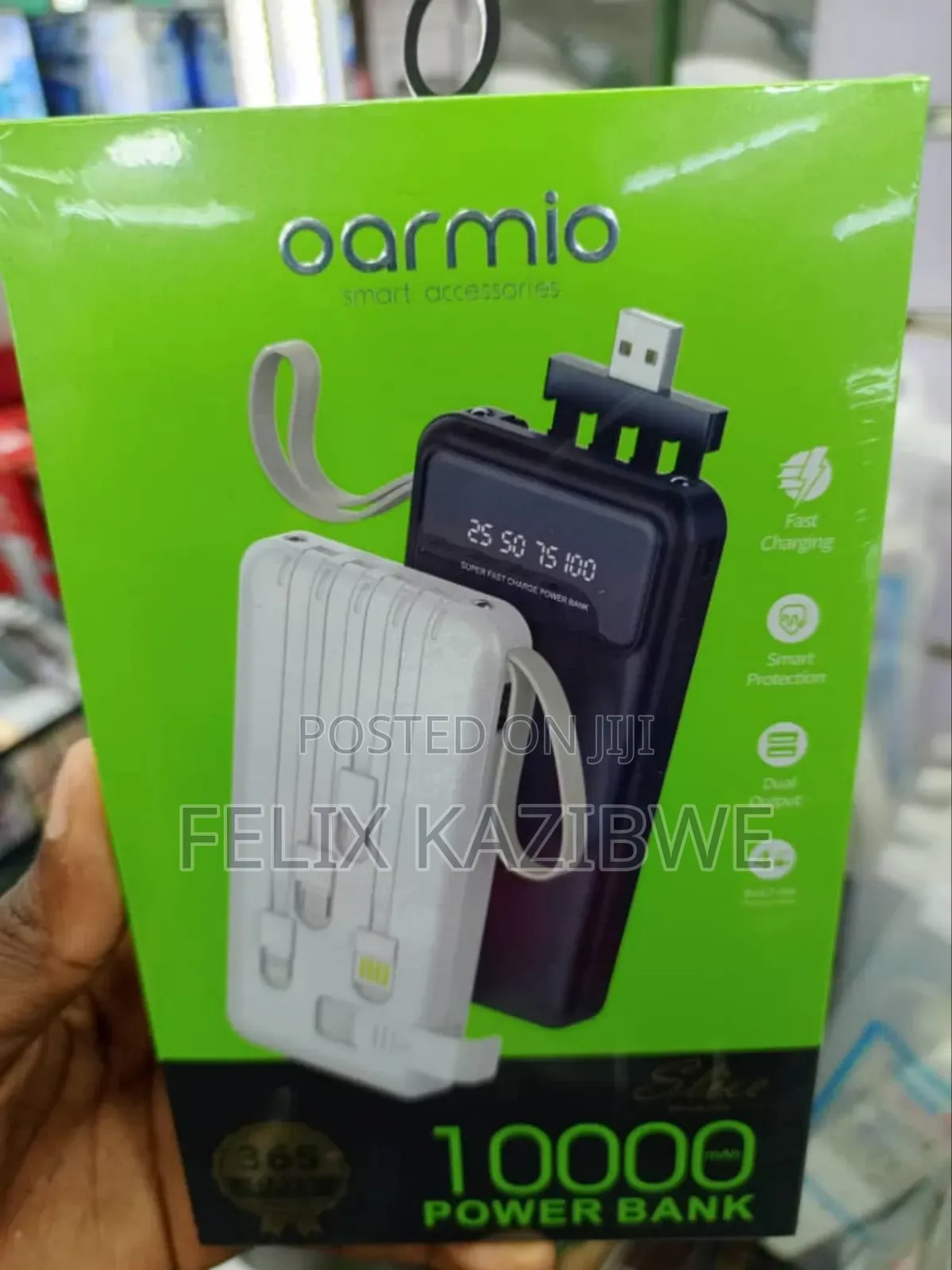 Oraimo 10,000mah 4-in-1 Fast Charge Power Bank.