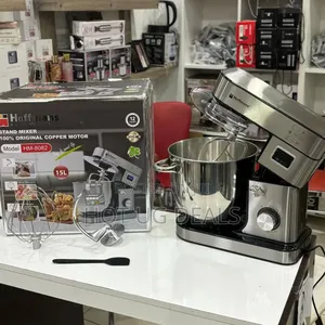 Hoffmans 15l Stand Mixer Food Processor, Black/Silver