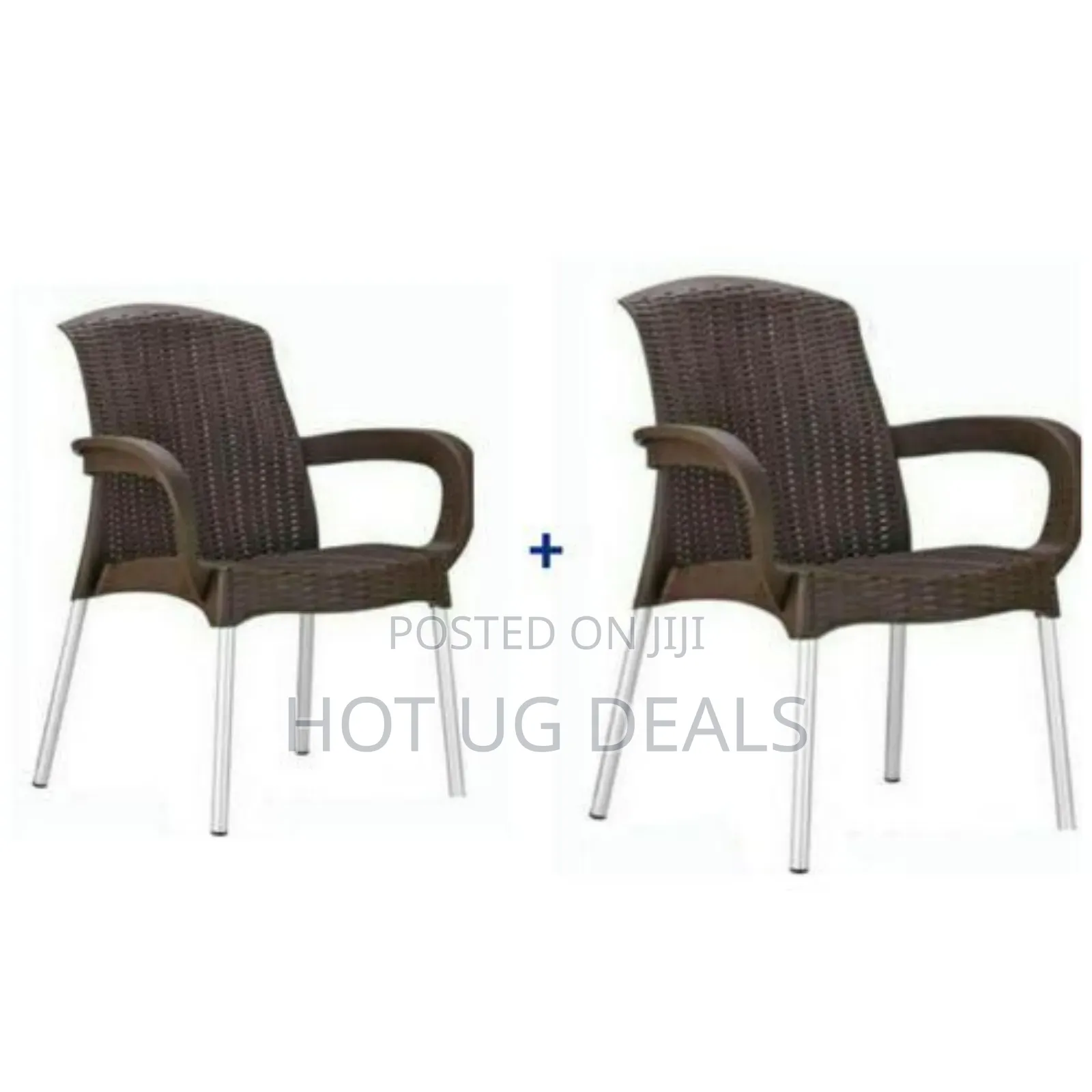 Pair Of Portable Outdoor Plastic Arm Chairs