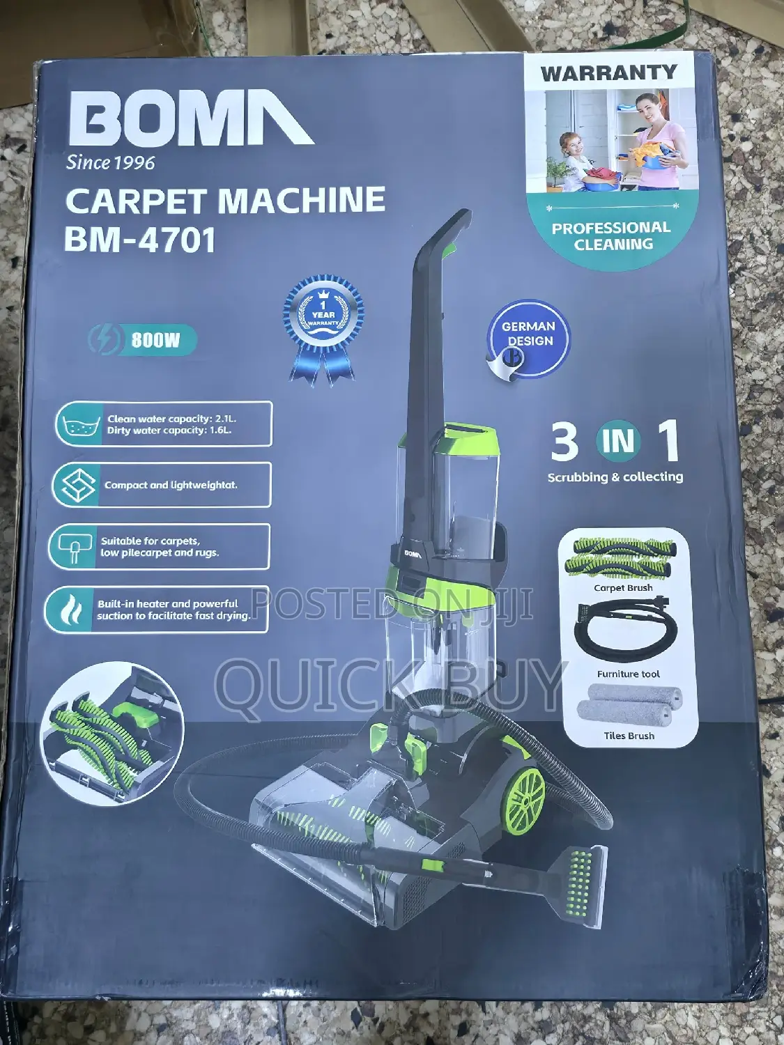 Boma 3in1 Carpet,Tiles and Furniture Cleaning Machine