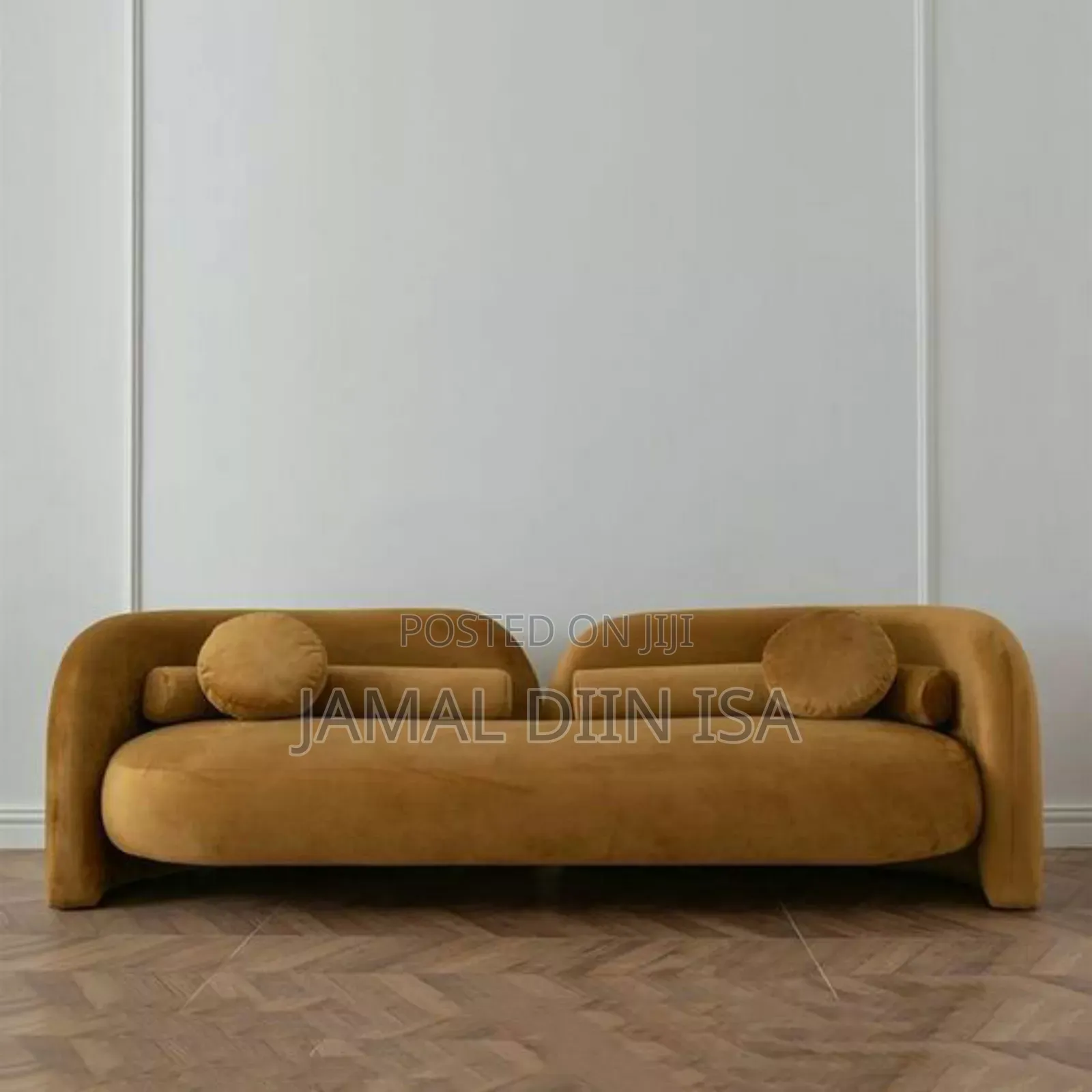 A Brown and Pie Shaped Bean Sofas