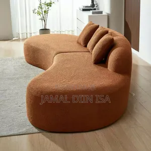A Brown and Pie Shaped Bean Sofas