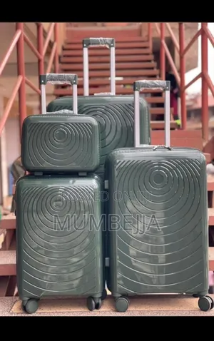Four Green Suit Case Hard Trolley Set