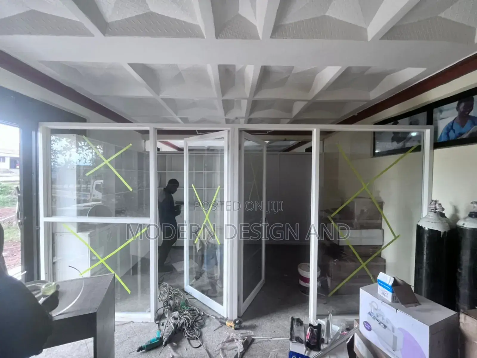 Aluminium Partition Works on Site