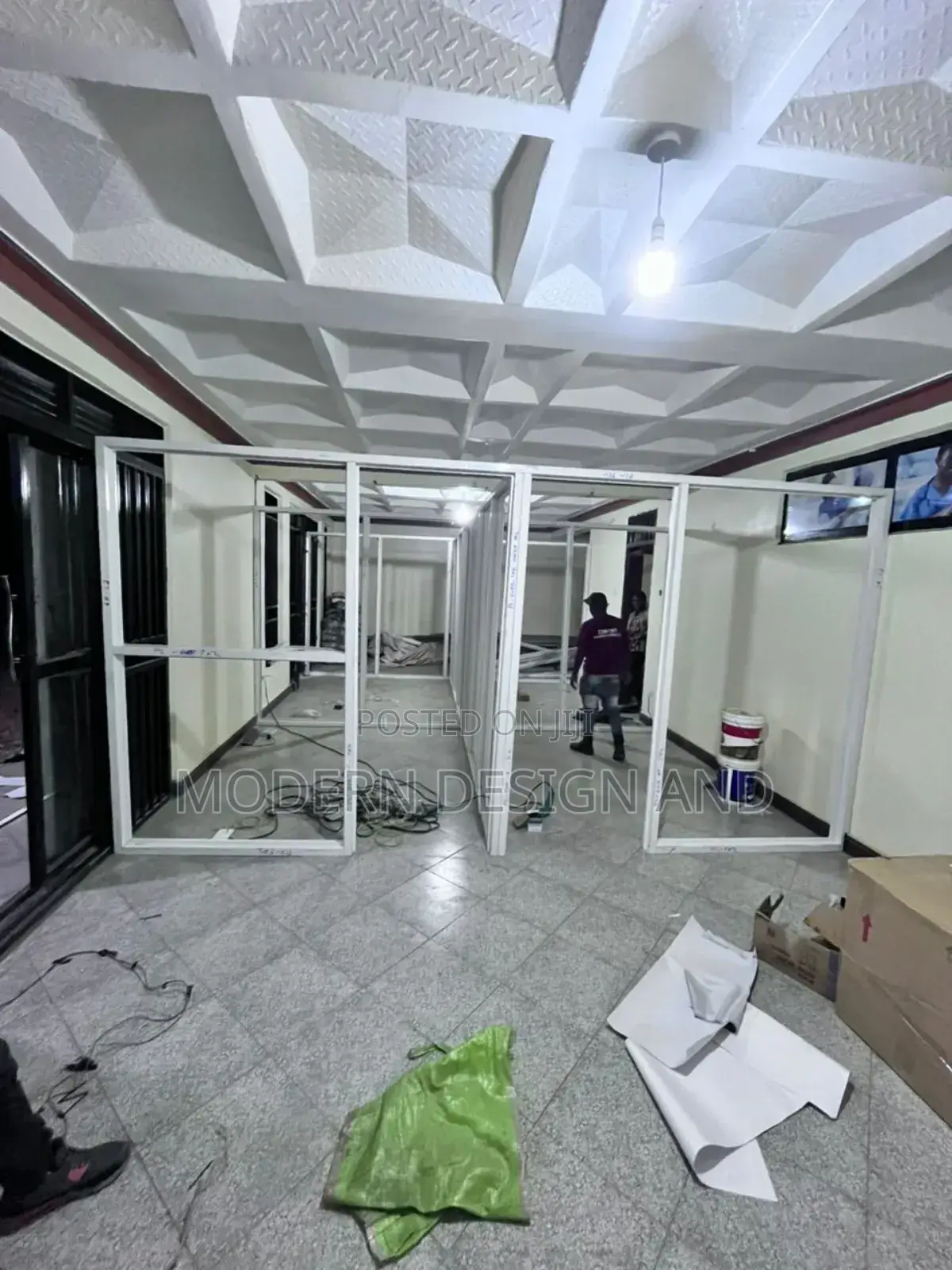 Aluminium Partition Works on Site