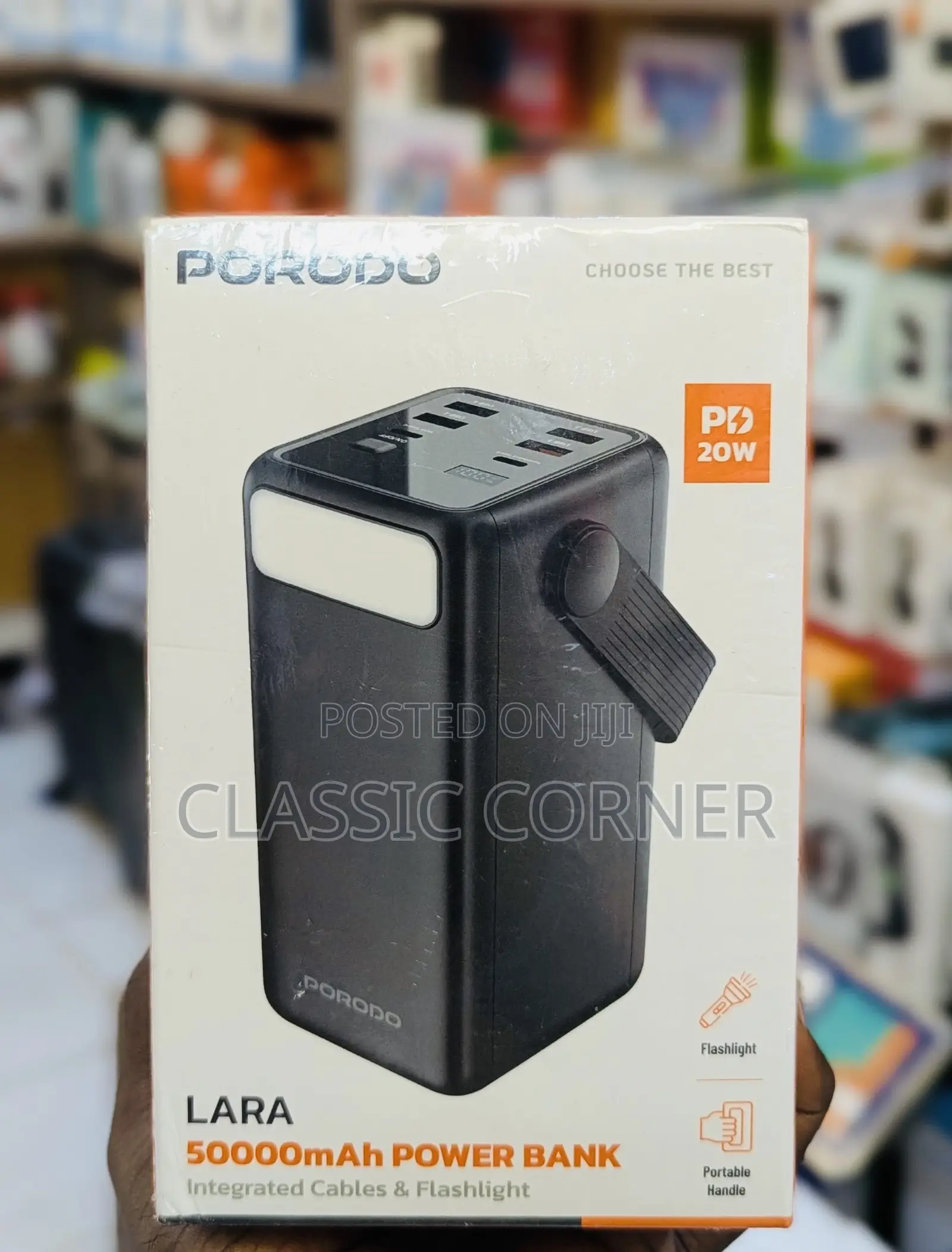 Porodo Lara 50000mah Powerbank With Integrated Cables and Flash Light