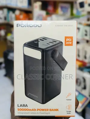 Porodo Lara 50000mah Powerbank With Integrated Cables and Flash Light