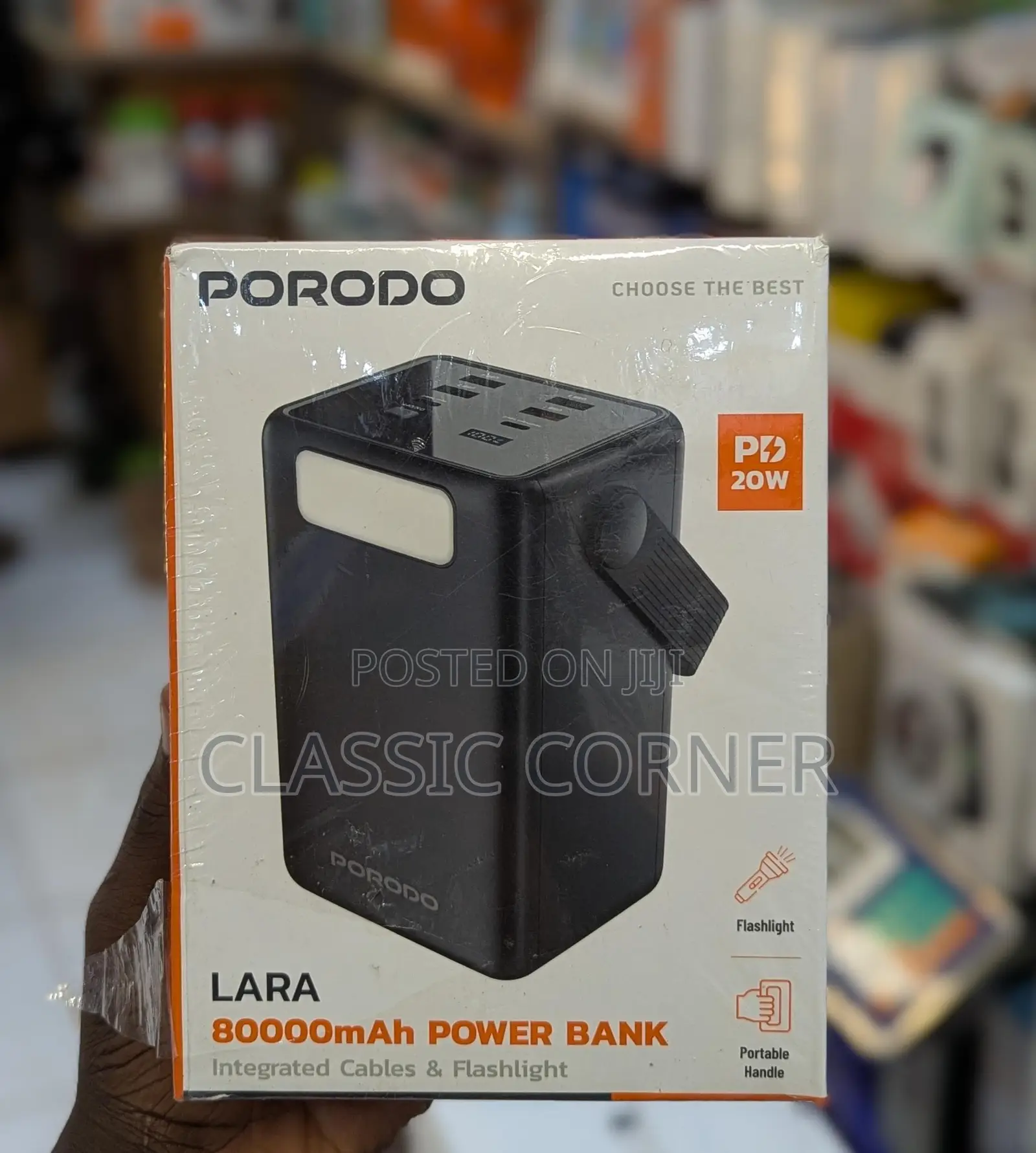 Porodo Lara 80000mah Powerbank With Integrated Cables and Flash Light