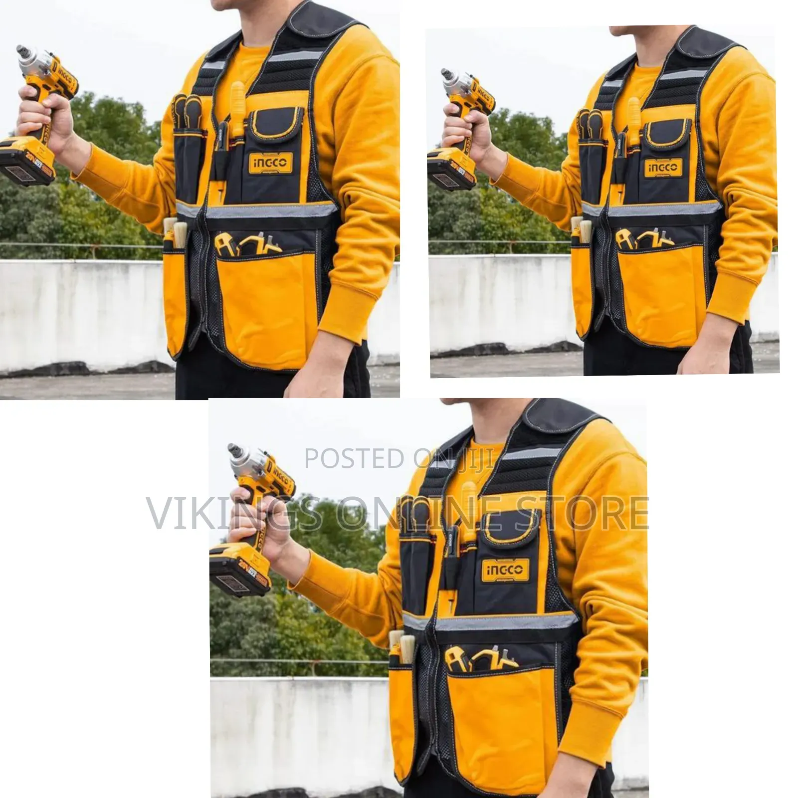 Ingco Tool Vest - Orange, Black