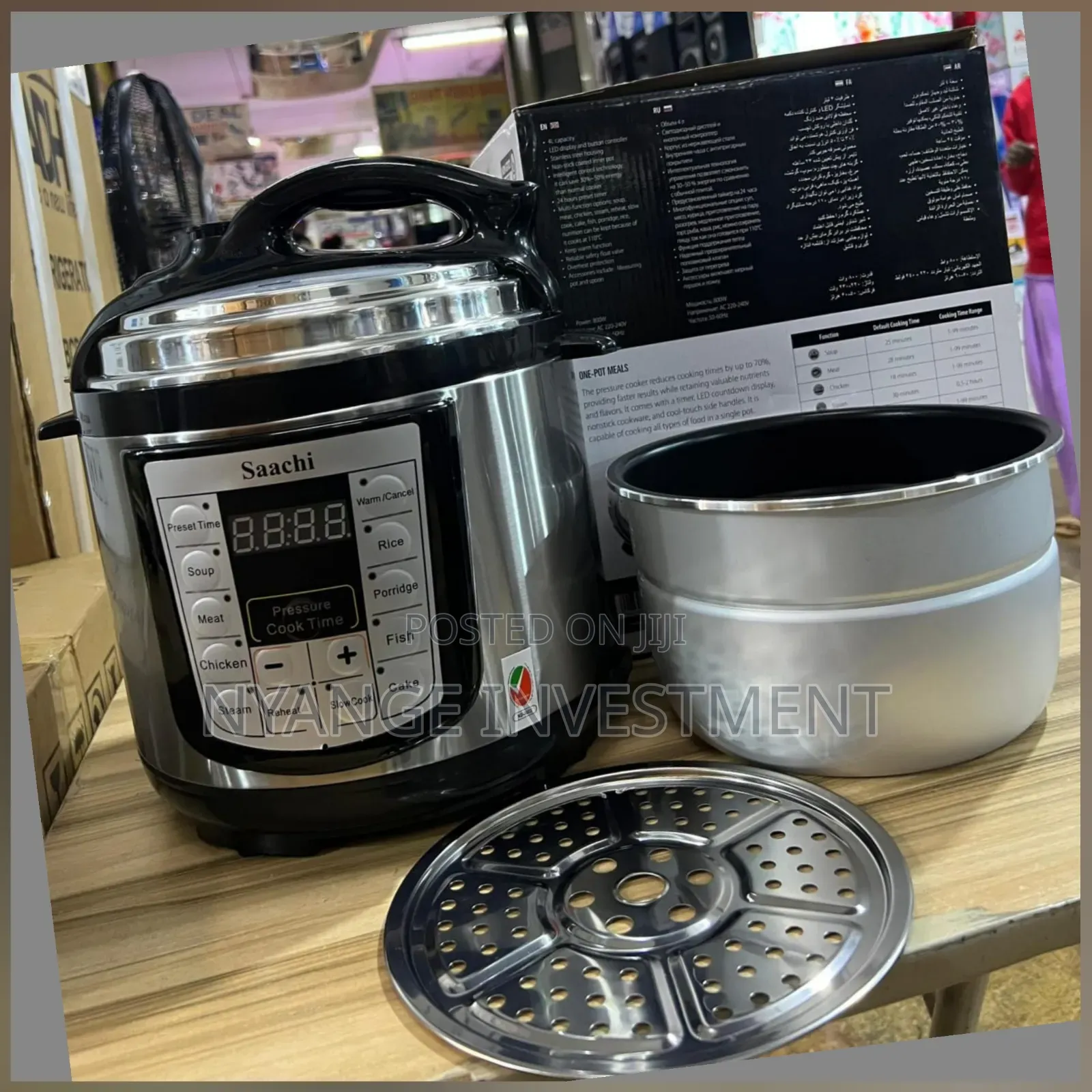 4l Sachi Pressure Cooker With Steamer and Slow Cooker .