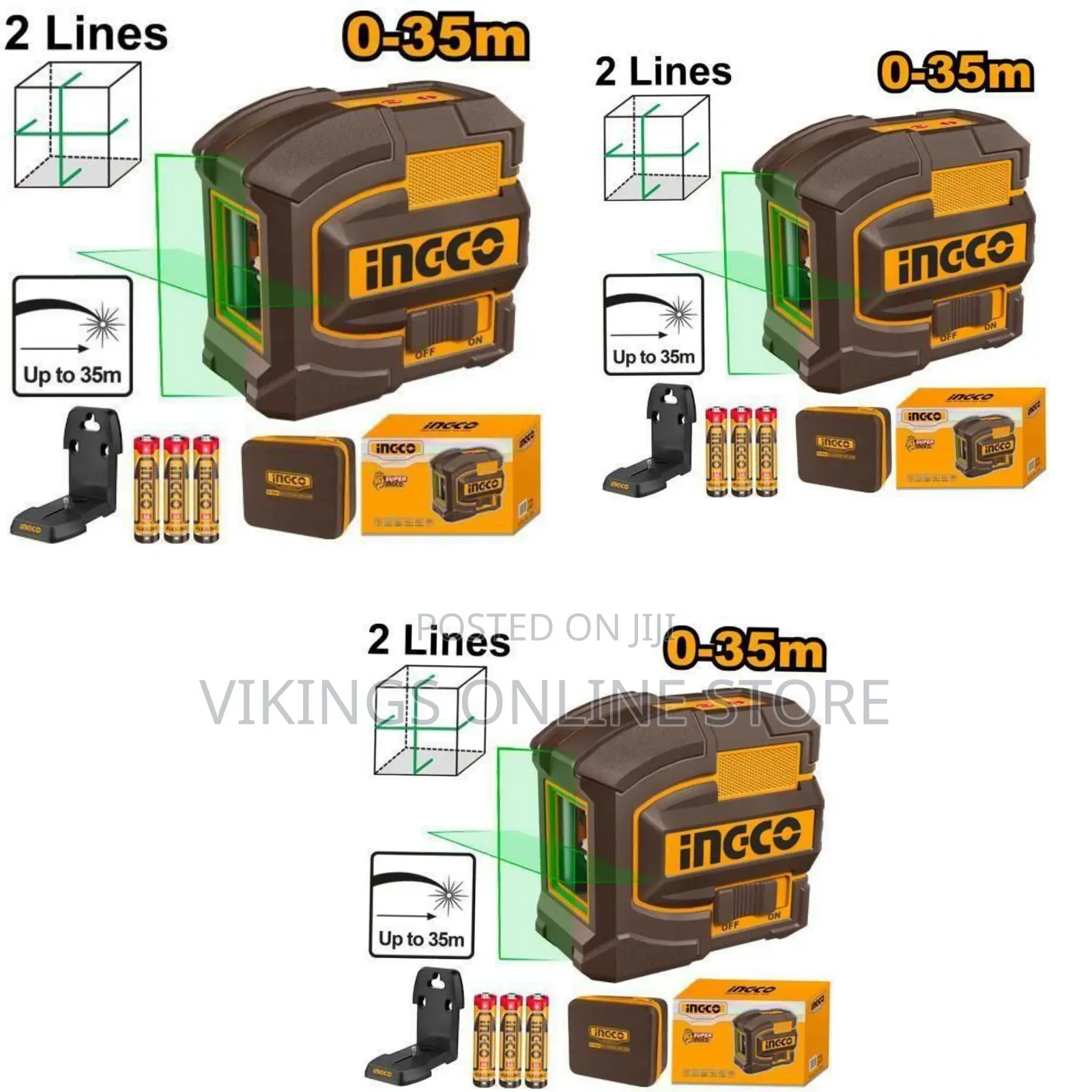 Ingco Hll156601 Self-Leveling Line Laser - Brown Yellow