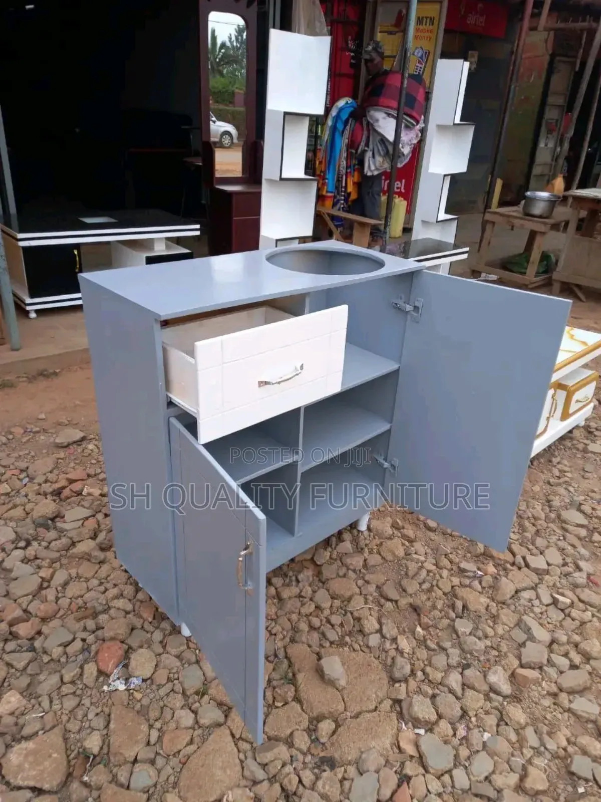 Grey and White Cabinet