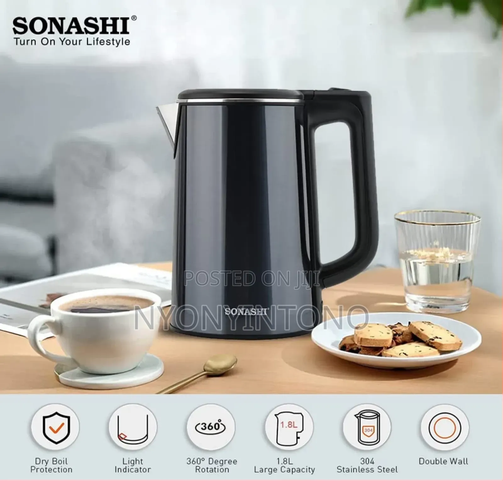 Sonashi 1.8litres Fast Boiling Cordless Kettle