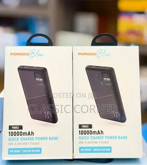 Porodo Blue Quick Charge Power Bank 10000mah