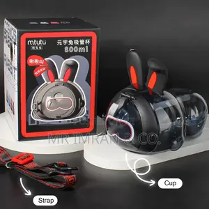 Mtutu 800ml Rabbit-Shaped Strawless Water Bottle.