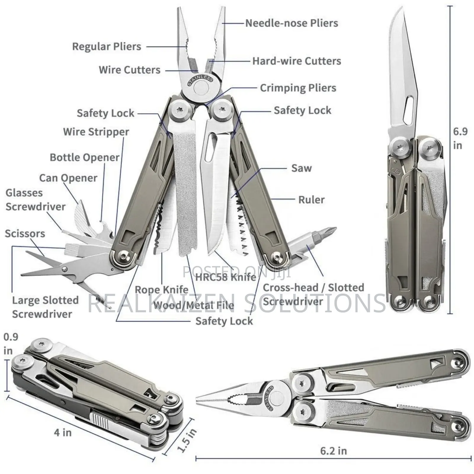 Usa SQT 19 in 1 Stainless Steel Multifunctional Pocket Tool