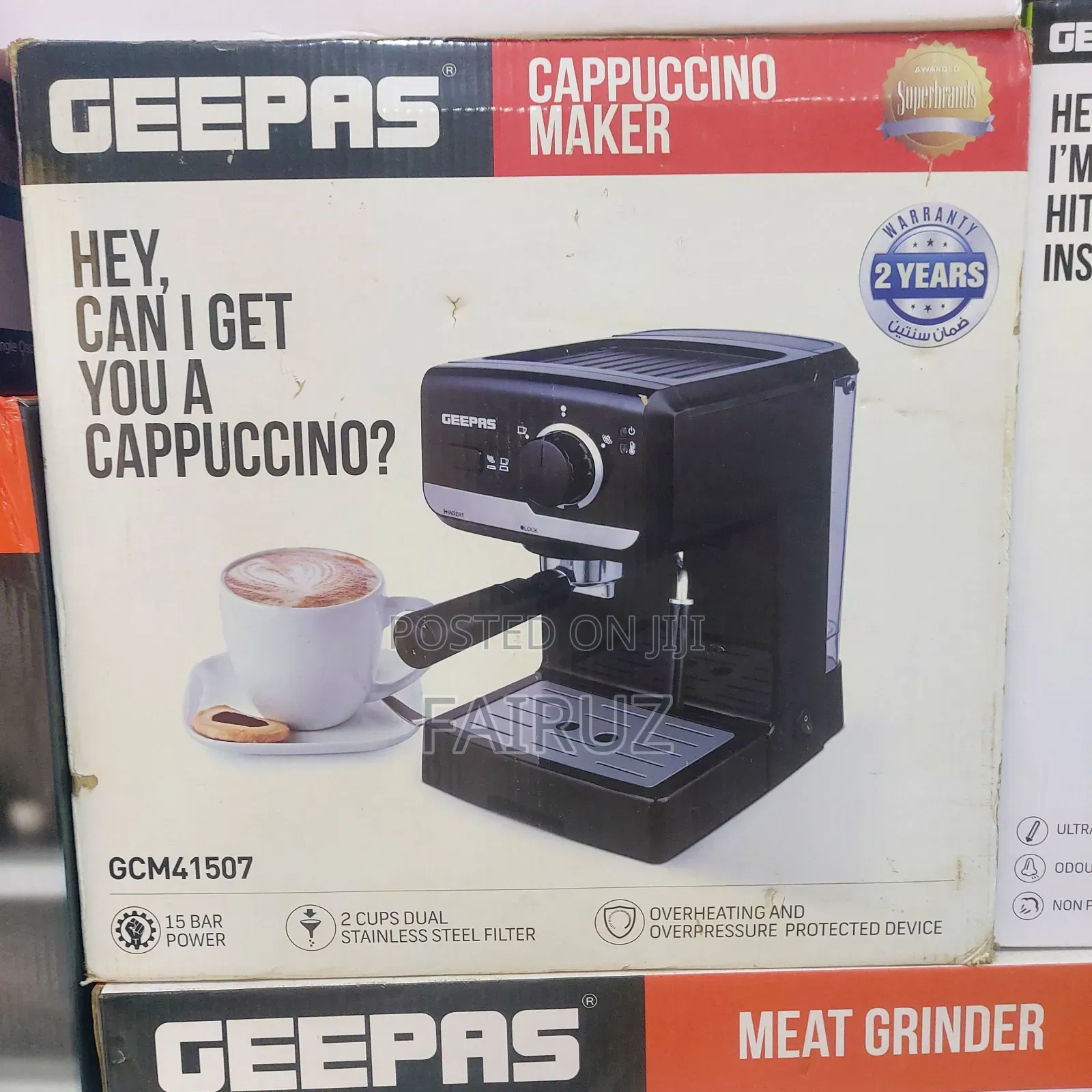 15bar Geepas Cappuccino Coffee Maker