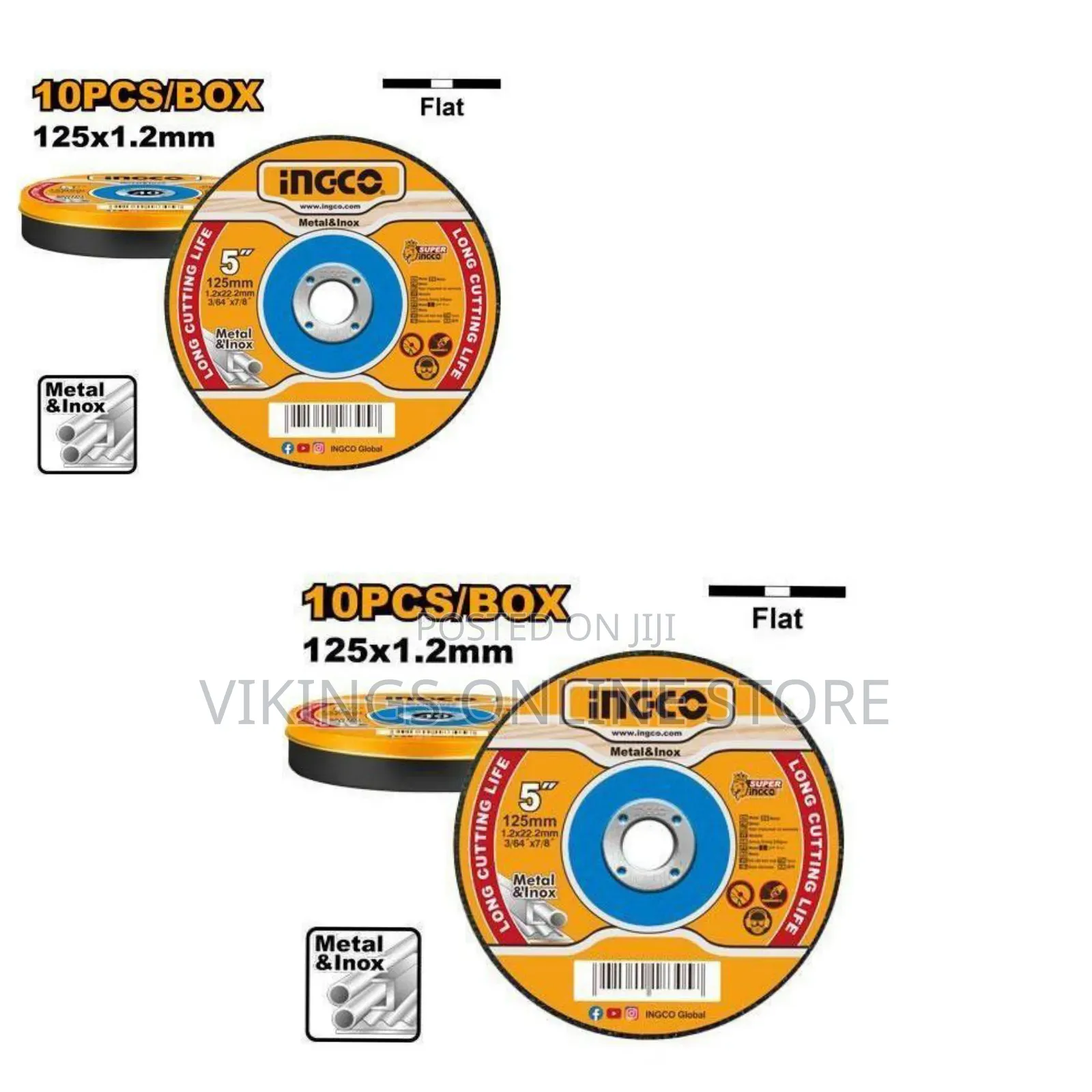 Ingco Abrasive Metal Cutting Disc Set 10pcs -Orange