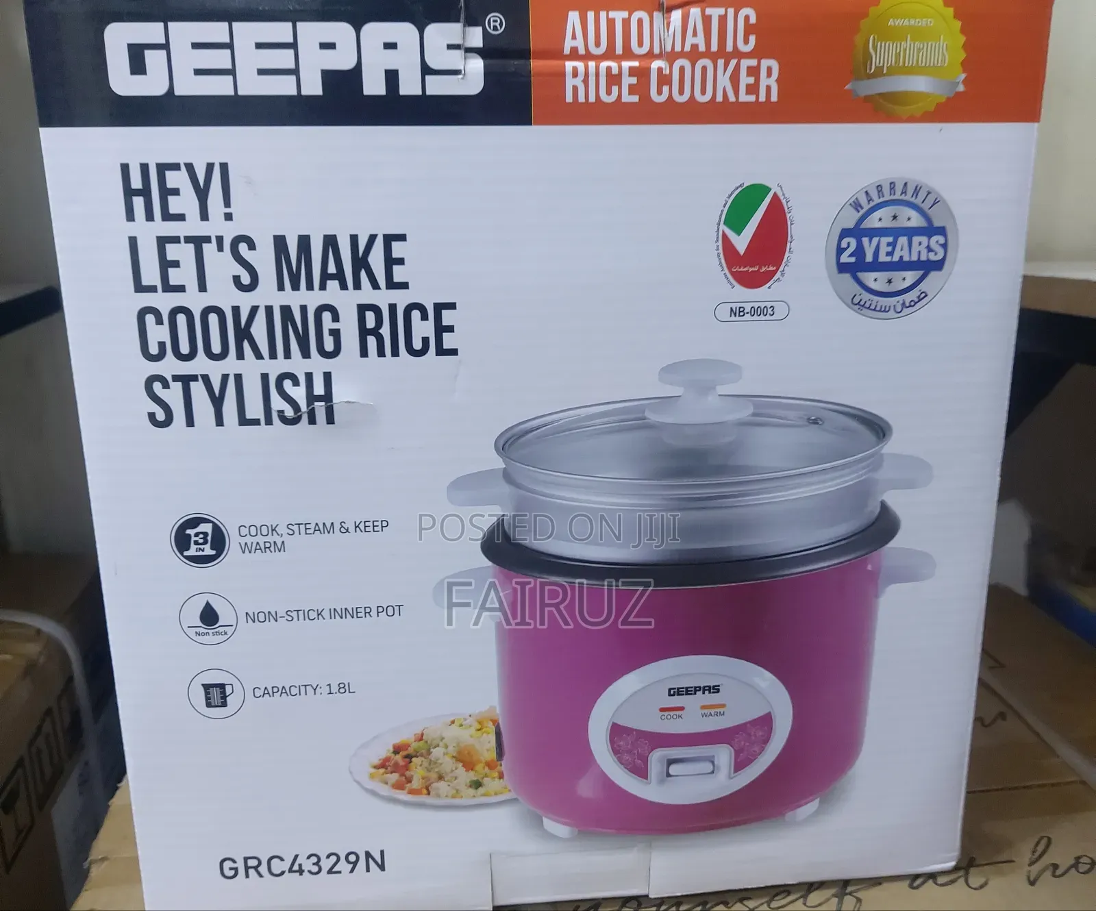 1.8l Geepas Electric Rice Cooker