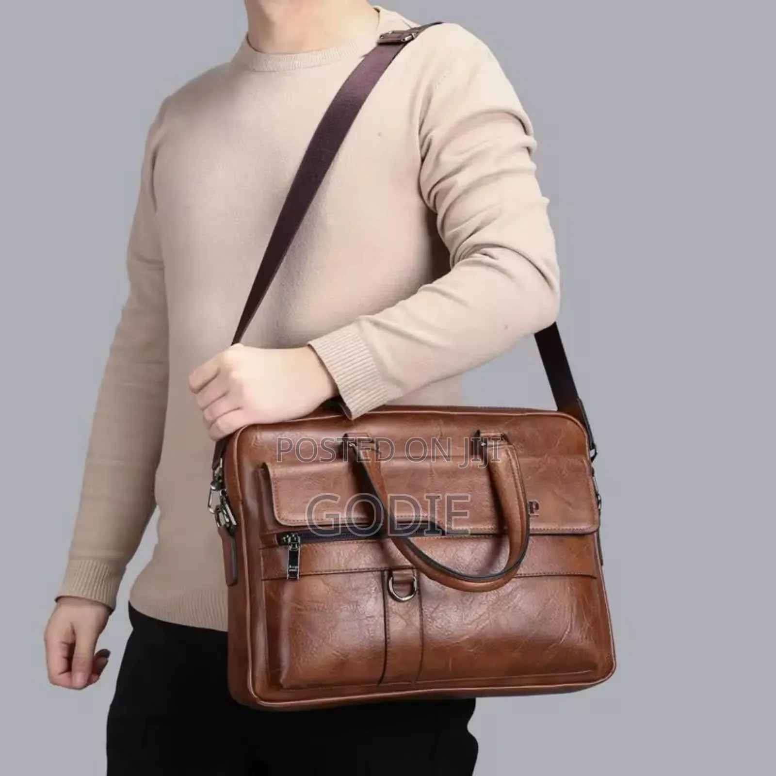 Jeep Buluo Leather Laptop Bag.