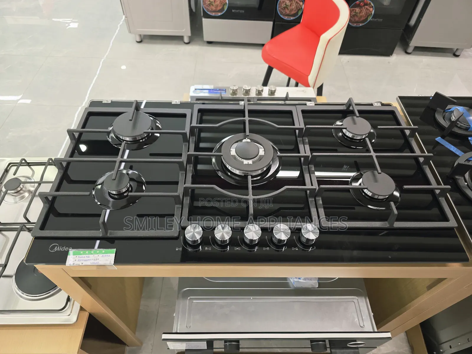 Brand New Midea 90cm in Built Gas Hob With Glass Material at Discount