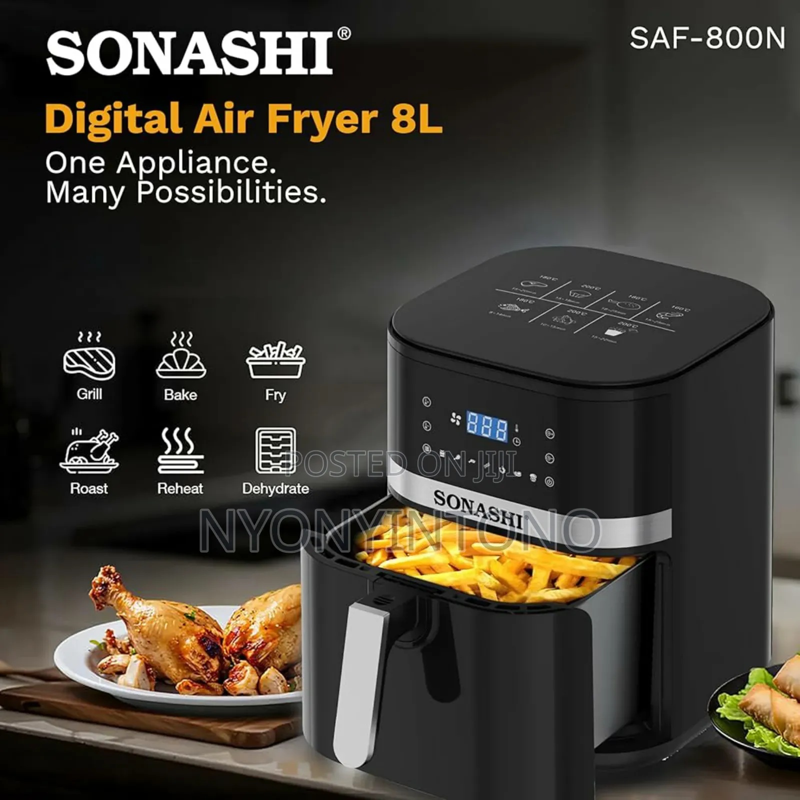 Sonashi 8litres Digital Air Fryer