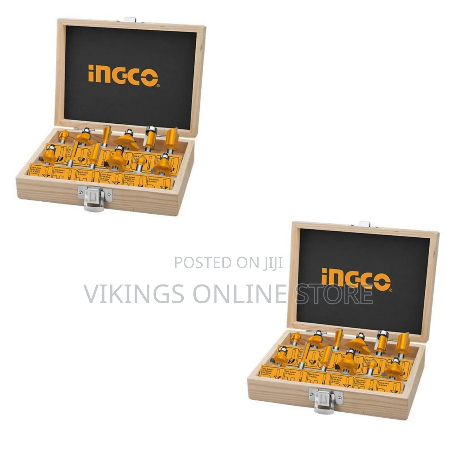 Ingco 12 PCS Router Bits Set(6mm) - Yellow, Blue,Yellow##143,350